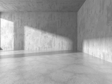 Karanlık beton boş oda. Modern mimari tasarım