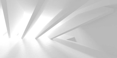 Fütüristik beyaz mimari tasarım arka plan