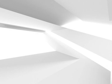 Fütüristik beyaz mimari tasarım arka plan