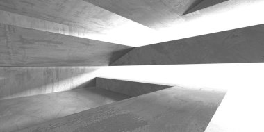 Karanlık beton boş oda. Modern mimari tasarım