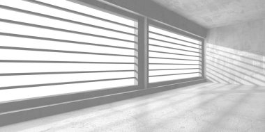 Karanlık beton boş oda. Modern mimari tasarım