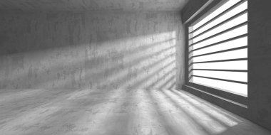 Karanlık beton boş oda. Modern mimari tasarım