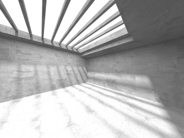 Karanlık beton boş oda. Modern mimari tasarım