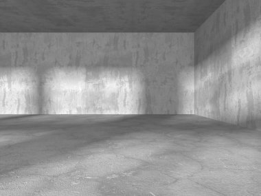 Karanlık beton boş oda. Modern mimari tasarım