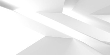 Fütüristik beyaz mimari tasarım arka plan