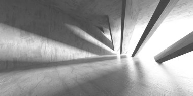 Karanlık beton boş oda. Modern mimari tasarım