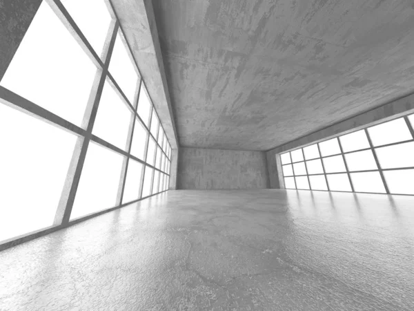 Karanlık beton boş oda. Modern mimari tasarım