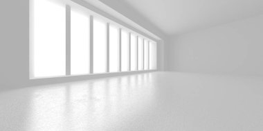 Fütüristik beyaz mimari tasarım arka plan