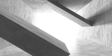 Karanlık beton boş oda. Modern mimari tasarım