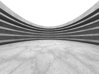 Dark Beton Duvar Mimarisi. Boş Oda. 3d Görüntüleme