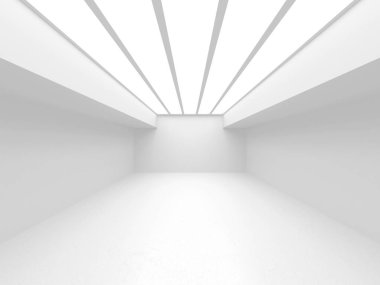 Soyut Beyaz Mimari Tasarım Konsepti. 3d Görüntüleme