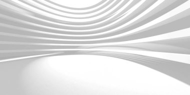 Soyut Beyaz Mimari Tasarım Konsepti. 3d Görüntüleme