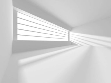 Soyut Beyaz Mimari Tasarım Konsepti. 3d Görüntüleme