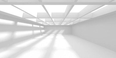 Soyut Beyaz Mimari Tasarım Konsepti. 3d Görüntüleme