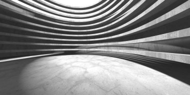 Dark Beton Duvar Mimarisi. Boş Oda. 3d Görüntüleme