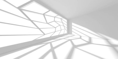 Soyut Beyaz Mimari Tasarım Konsepti. 3d Görüntüleme