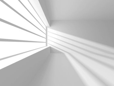 Soyut Beyaz Mimari Tasarım Konsepti. 3d Görüntüleme