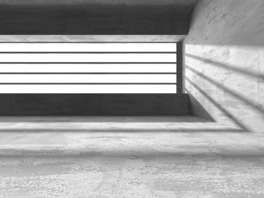 Dark Beton Duvar Mimarisi. Boş Oda. 3d Görüntüleme