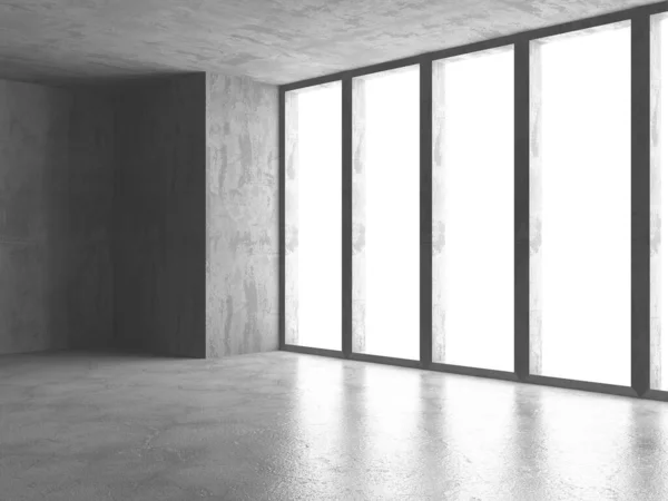 Dark Concrete Wall Architecture Empty Room Render Illustration — Stock Photo, Image