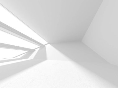 Soyut Beyaz Mimari Tasarım Konsepti. 3d Görüntüleme