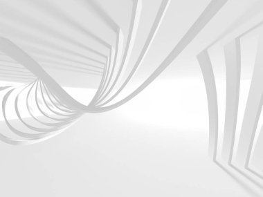 Soyut Beyaz Mimari Tasarım Konsepti. 3d Görüntüleme