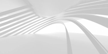 Soyut Beyaz Mimari Tasarım Konsepti. 3d Görüntüleme