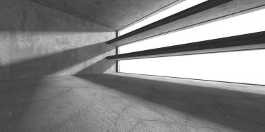 Dark Beton Duvar Mimarisi. Boş Oda. 3d Görüntüleme