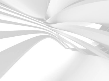 Soyut Beyaz Mimari Tasarım Konsepti. 3d Görüntüleme