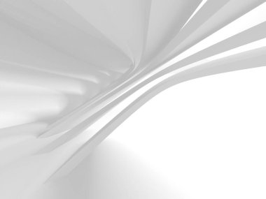 Soyut Beyaz Mimari Tasarım Konsepti. 3d Görüntüleme