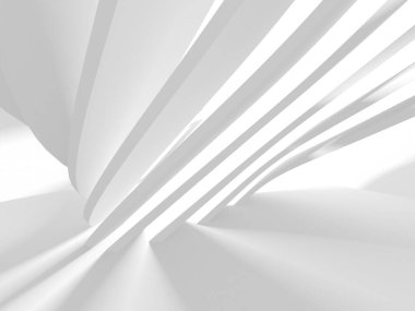 Soyut Beyaz Mimari Tasarım Konsepti. 3d Görüntüleme