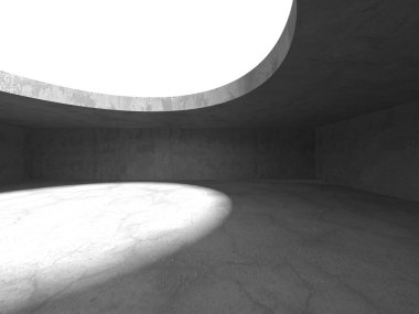 Dark Beton Duvar Mimarisi. Boş Oda. 3d Görüntüleme