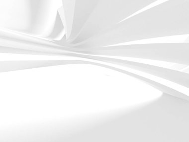 Soyut Beyaz Mimari Tasarım Konsepti. 3d Görüntüleme