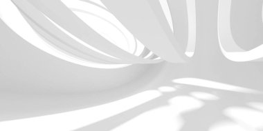 Soyut Beyaz Mimari Tasarım Konsepti. 3d Görüntüleme