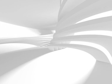 Soyut Beyaz Mimari Tasarım Konsepti. 3d Görüntüleme