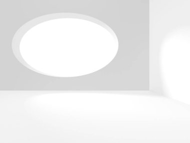 Soyut Beyaz Mimari Tasarım Konsepti. 3d Görüntüleme