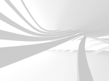 Soyut Beyaz Mimari Tasarım Konsepti. 3d Görüntüleme