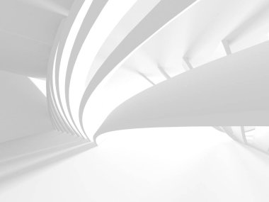 Soyut Beyaz Mimari Tasarım Konsepti. 3d Görüntüleme