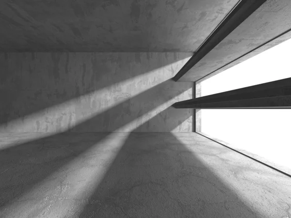 ダークコンクリートの壁の建築 空き部屋 3Dレンダリングイラスト — ストック写真