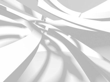 Soyut Beyaz Mimari Tasarım Konsepti. 3d Görüntüleme