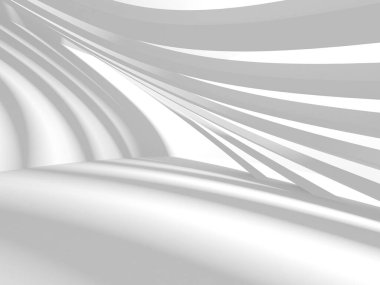 Soyut Beyaz Mimari Tasarım Konsepti. 3d Görüntüleme