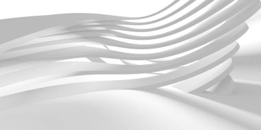 Soyut Beyaz Mimari Tasarım Konsepti. 3d Görüntüleme