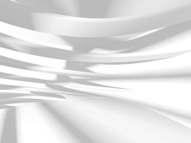 Soyut Beyaz Mimari Tasarım Konsepti. 3d Görüntüleme