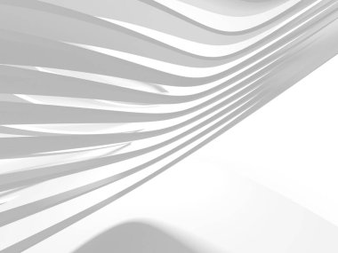 Soyut Beyaz Mimari Tasarım Konsepti. 3d Görüntüleme