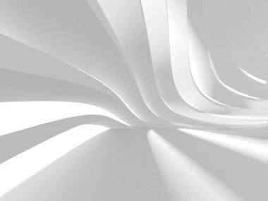 Soyut Beyaz Mimari Tasarım Konsepti. 3d Görüntüleme