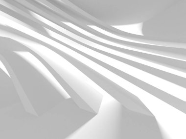 Soyut Beyaz Mimari Tasarım Konsepti. 3d Görüntüleme