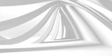 Soyut Beyaz Mimari Tasarım Konsepti. 3d Görüntüleme