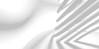 Soyut Beyaz Mimari Tasarım Konsepti. 3d Görüntüleme