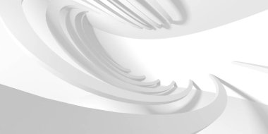 Soyut Beyaz Mimari Tasarım Konsepti. 3d Görüntüleme