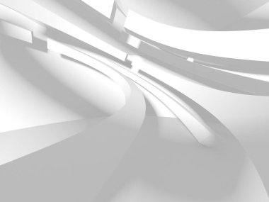 Soyut Beyaz Mimari Tasarım Konsepti. 3d Görüntüleme