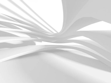 Soyut Beyaz Mimari Tasarım Konsepti. 3d Görüntüleme